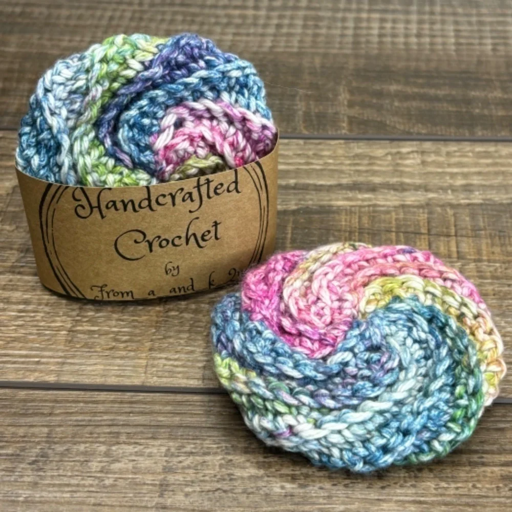 Handcrafted Crochet Spiral Tawashi Bath‎ Scrubbies Set Cotton Yarn Handmade